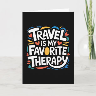 Tarjeta Viajar es mi terapia favorita Escape Viajero Vaca
