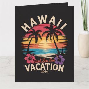 Tarjeta Viaje a Hawái 2026 Vacaciones de Verano Playa