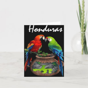Tarjeta Viaje a Honduras Guacamayo Escarlata Vacaciones Fa