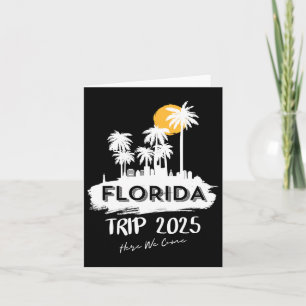 Tarjeta Viaje a la playa de Miami Florida 2025 Aquí vamos 