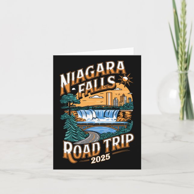 Tarjeta Viaje a Niagara Falls 2025 - Vacaciones de Verano  (Anverso)
