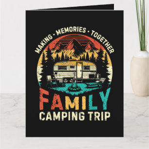 Tarjeta Viaje de acampada familiar creando recuerdos junto