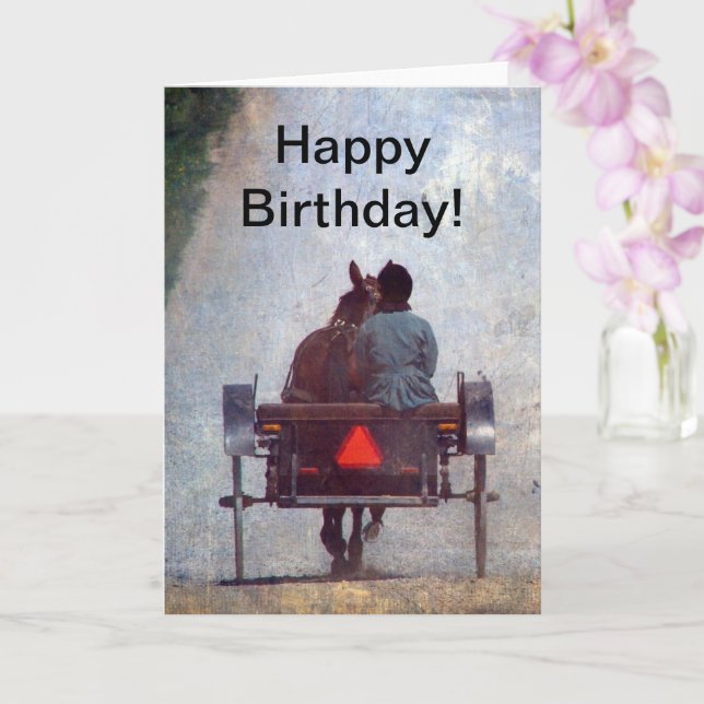 Tarjeta Viaje de Amish, cumpleaños (Orquídea)