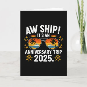 Tarjeta Viaje de aniversario en barco 2025 Crucero Pareja