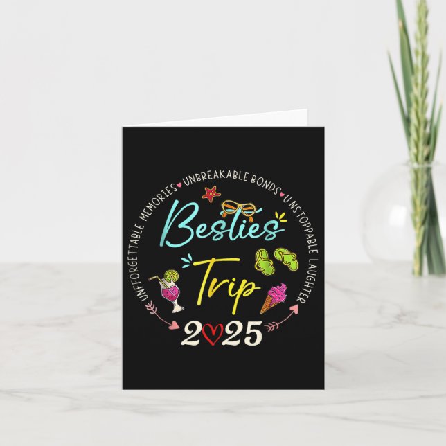 Tarjeta Viaje de Besties 2025 Recuerdos Chica viaje amigos (Anverso)