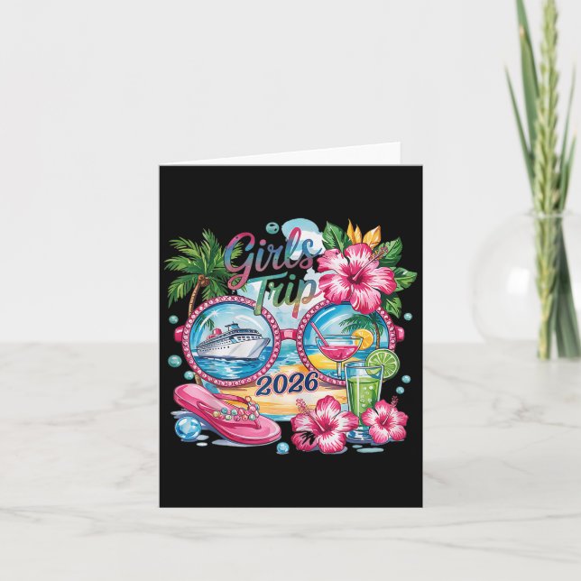 Tarjeta Viaje de chicas 2026 Vacaciones Bestie Vacati (Anverso)