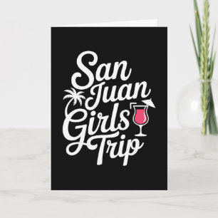 Tarjeta Viaje de chicas a San Juan, vacaciones coincidente