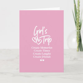 Tarjeta Viaje de chicas Crear recuerdos Rosa Blanco