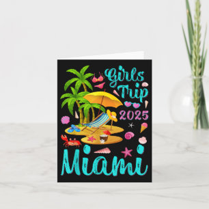 Tarjeta Viaje de Chicas de vacaciones de verano en Miami B