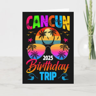 Tarjeta Viaje de cumpleaños a Cancun 2025 Sungles Verano P