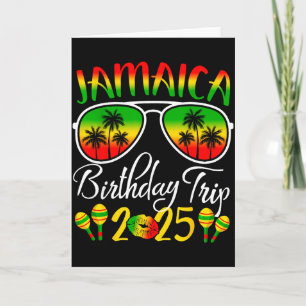 Tarjeta Viaje de cumpleaños a Jamaica 2025 Divertido Famil