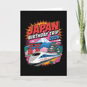 Tarjeta Viaje de cumpleaños a Japón 2026 Tokio Osaka Flor 
