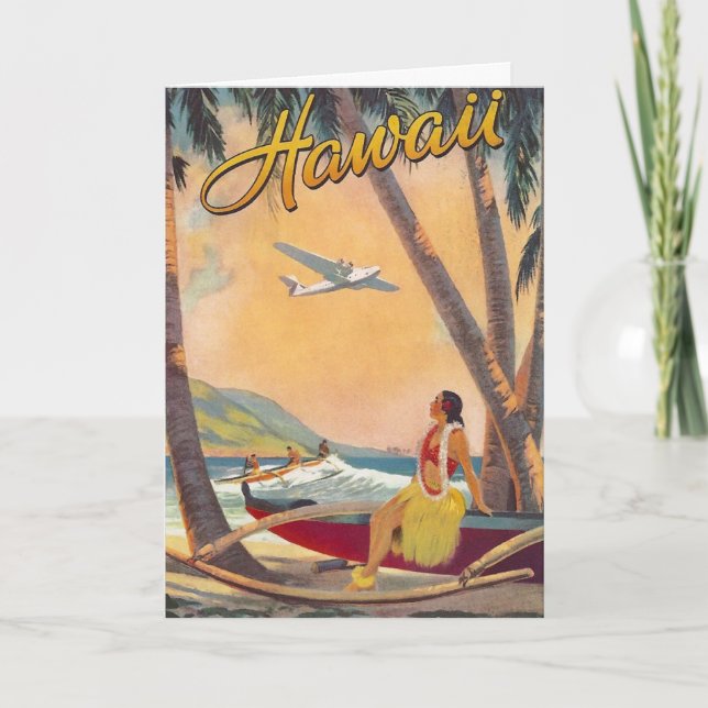 Tarjeta Viaje de Hawaii del vintage (Anverso)