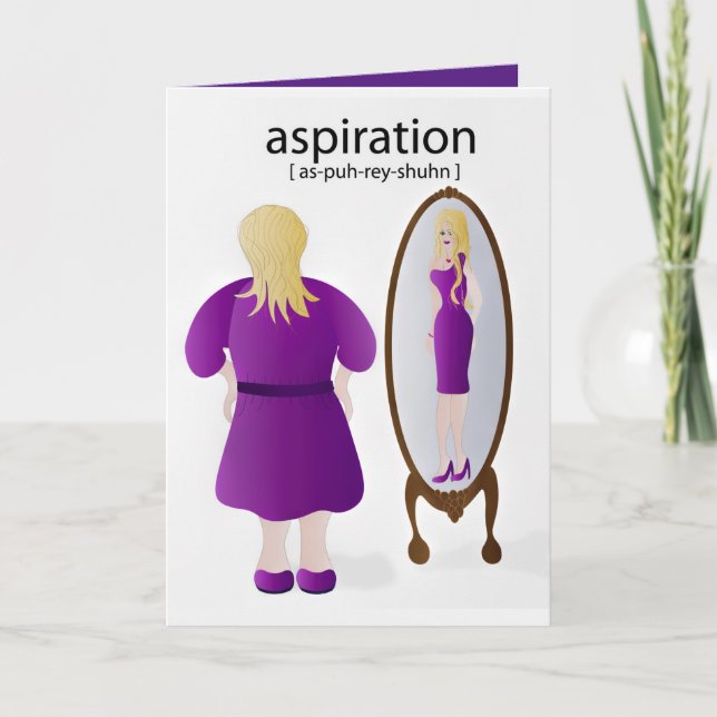 Tarjeta Viaje de pérdida de peso de aliento Mujer en espej (Anverso)