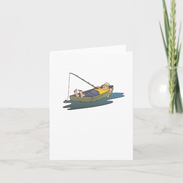 Tarjeta Viaje de pesca en barco flojo - notelet en blanco  (Anverso)