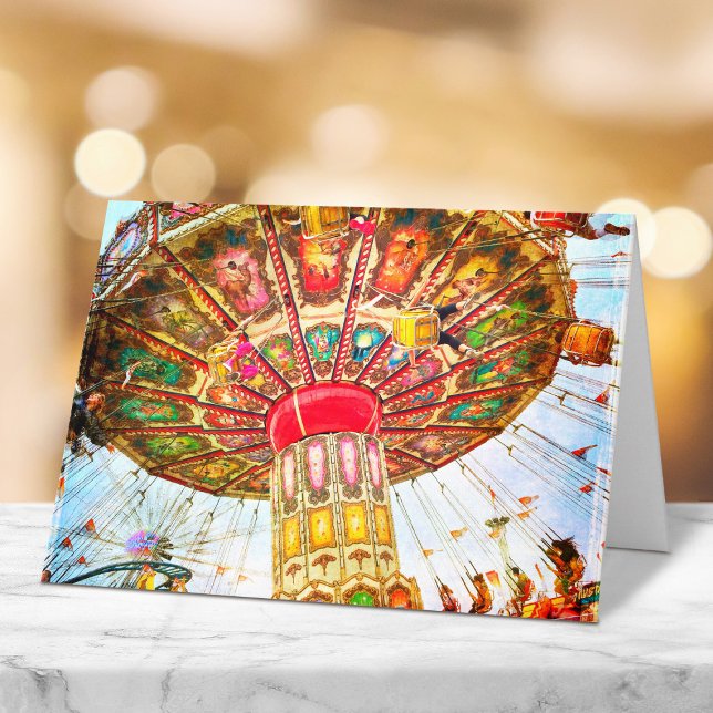 Tarjeta Viaje de swing del carnaval foto cielo azul retro  (Subido por el creador)