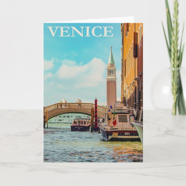 Tarjeta Viaje de Venecia Vintage Italia (Anverso)