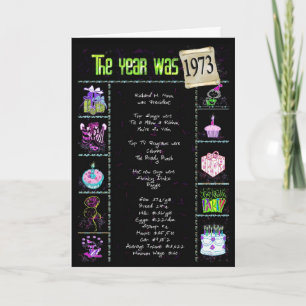 Tarjeta Viaje del año de los cumpleaños 1973