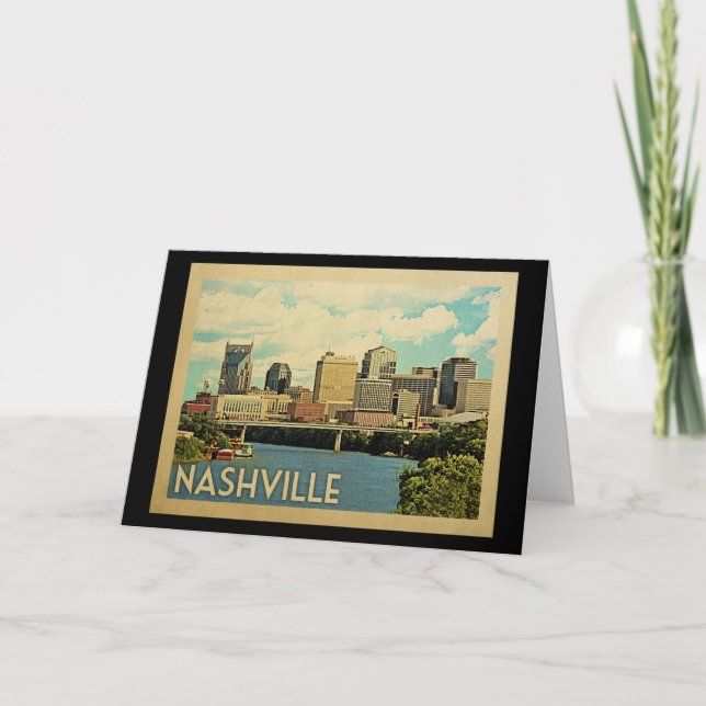 Tarjeta Viaje del vintage de Nashville Tennessee (Anverso)