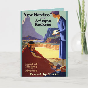 Tarjeta Viaje del vintage - New México y Arizona Rockies