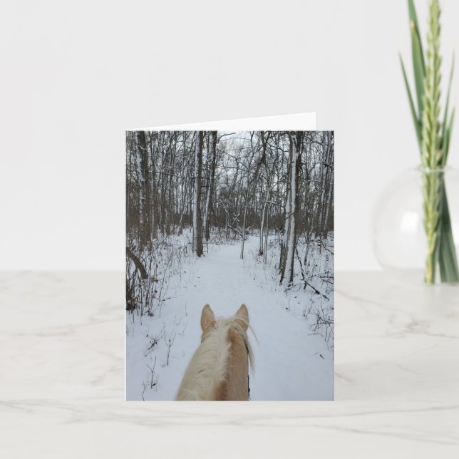 Tarjeta Viaje en caballo de invierno (Anverso)