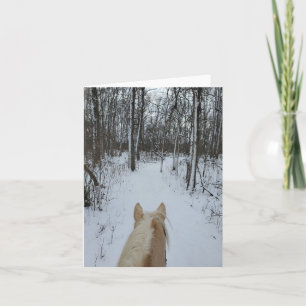 Tarjeta Viaje en caballo de invierno