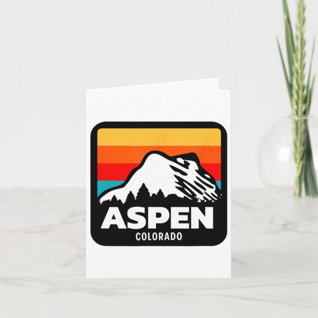 Tarjeta Viaje familiar Aspen Colorado Skip Snowboard (Anverso)
