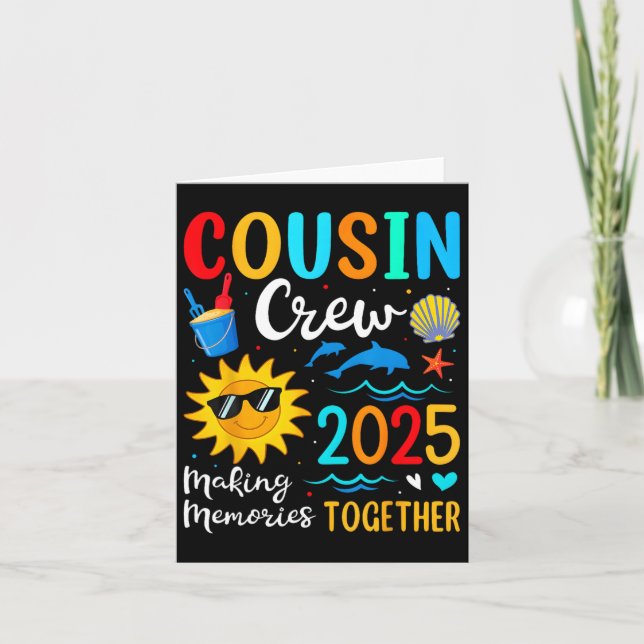 Tarjeta Viaje familiar de vacaciones de verano 2025 de Cou (Anverso)