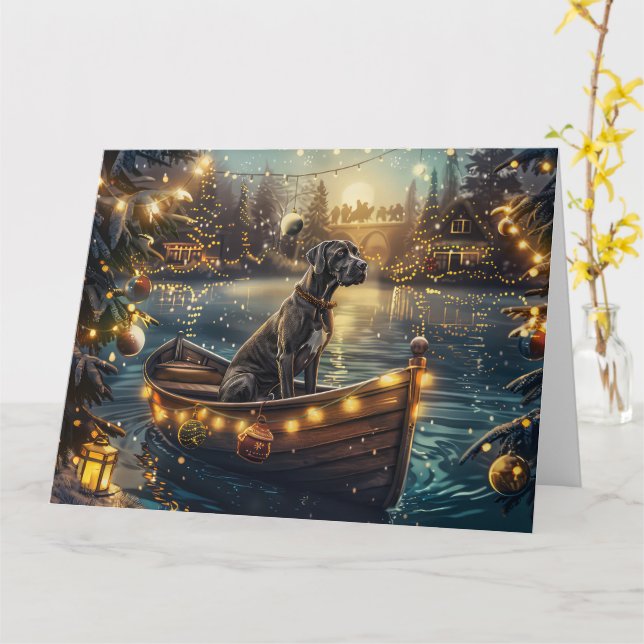 Tarjeta Viaje festivo de los grandes Navidades daneses (flor amarilla)