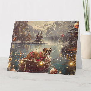 Tarjeta Viaje Festivo de Navidad de Boxer