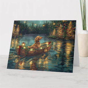 Tarjeta Viaje Festivo de Navidad del Lebrel Afgano