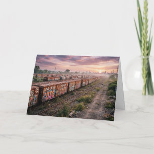 Tarjeta Viaje Infinito Ruinas Urbanas Grafiti Tren
