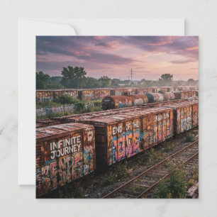 Tarjeta Viaje Infinito Ruinas Urbanas Grafiti Tren