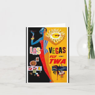 Tarjeta Viaje-Las Vegas del Notecard-Vintage