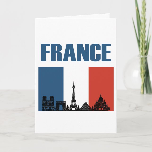 Tarjeta Viajes a Francia - horizonte de la ciudad de París (Anverso)