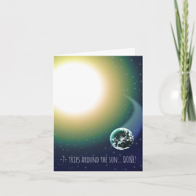 Tarjeta Viajes de encargo de Bday alrededor del Sun (Anverso)