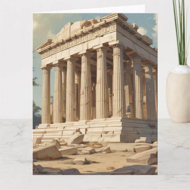 Tarjeta Viajes de época Atenas Grecia Templo del Partenón (Anverso)