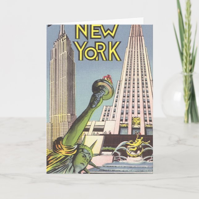Tarjeta Viajes de época, famosos monumentos de Nueva York (Anverso)