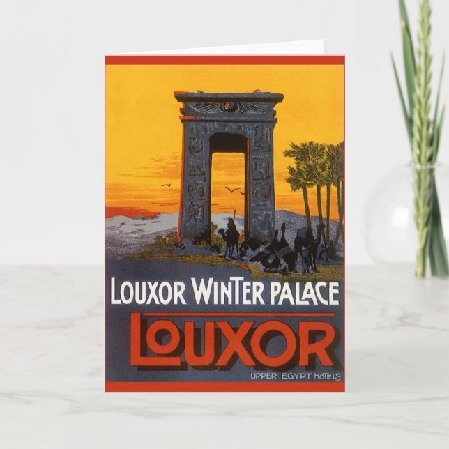 Tarjeta Viajes de época, Louxor Winter Palace, Egipto Áfri (Anverso)