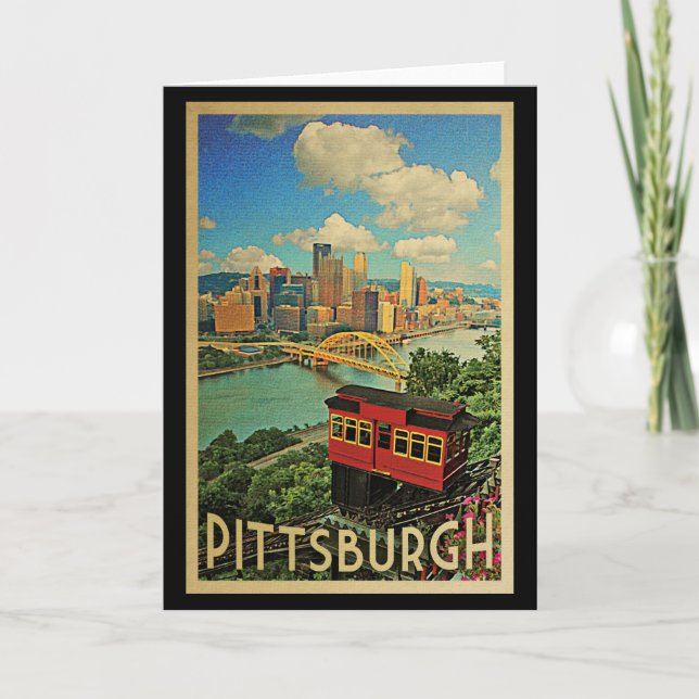Tarjeta Viajes de la época de Pittsburgh Pennsylvania Vint (Anverso)
