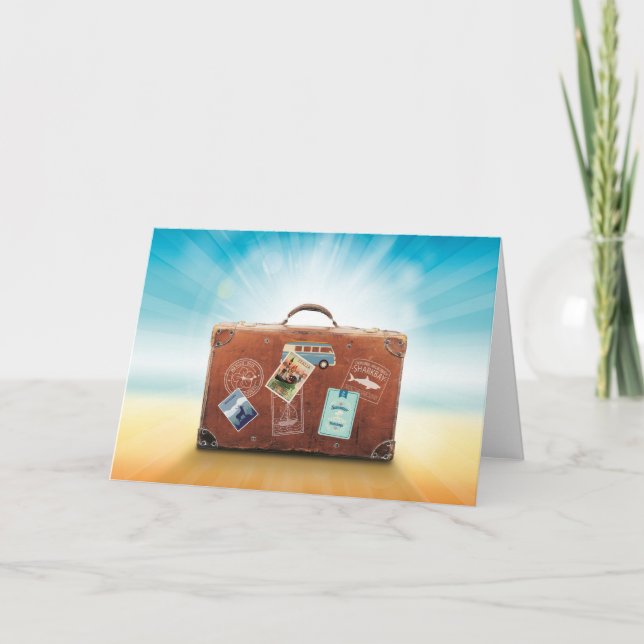 Tarjeta Viajes equipaje, pegatina italiano vintage (Anverso)