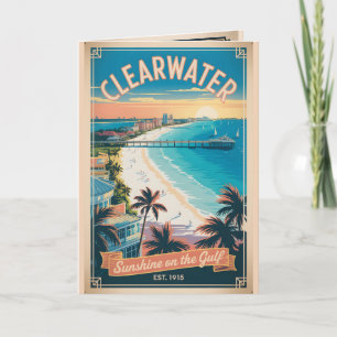 Tarjeta Viajes Retro Vintage Clearwater Florida