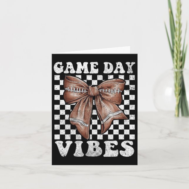 Tarjeta Vibes Coquette Bow Football Mama (Anverso)