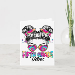 Tarjeta Vibes de 5º Grado Desordenado Chica De Un Pelo A L