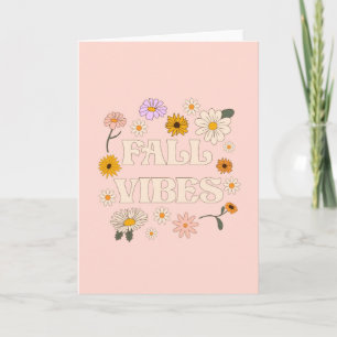 Tarjeta Vibes de caída rosadas
