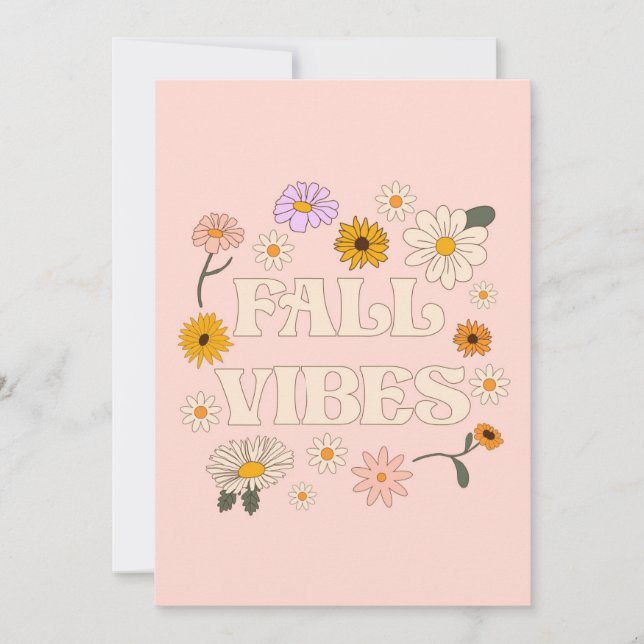 Tarjeta Vibes de caída rosadas (Anverso)