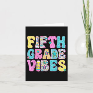 Tarjeta Vibes De Quinto Grado De Vuelta A La Escuela Feliz
