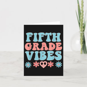 Tarjeta Vibes de quinto grado - Estudiante docente retro d