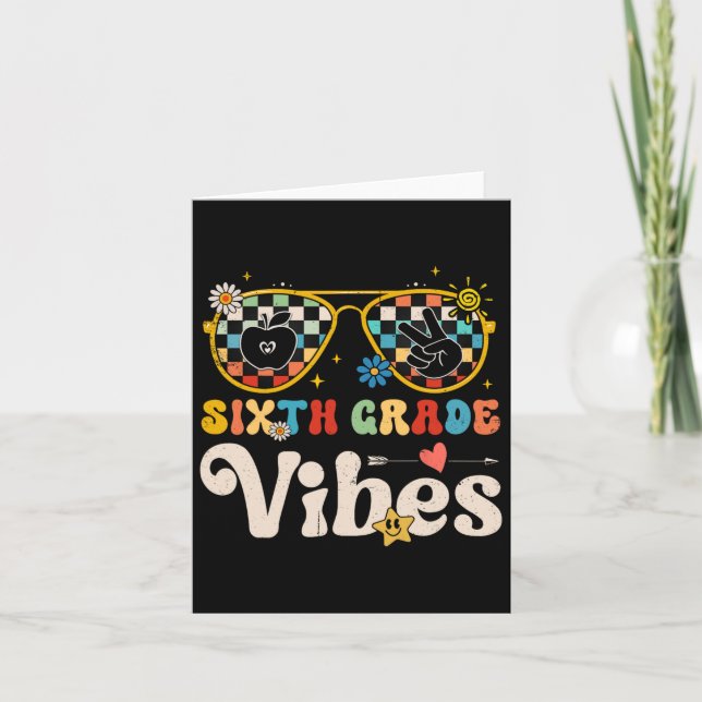 Tarjeta Vibes de sexto grado - Equipo de 6º grado Retro 1º (Anverso)