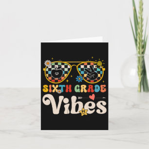 Tarjeta Vibes de sexto grado - Equipo de 6º grado Retro 1º